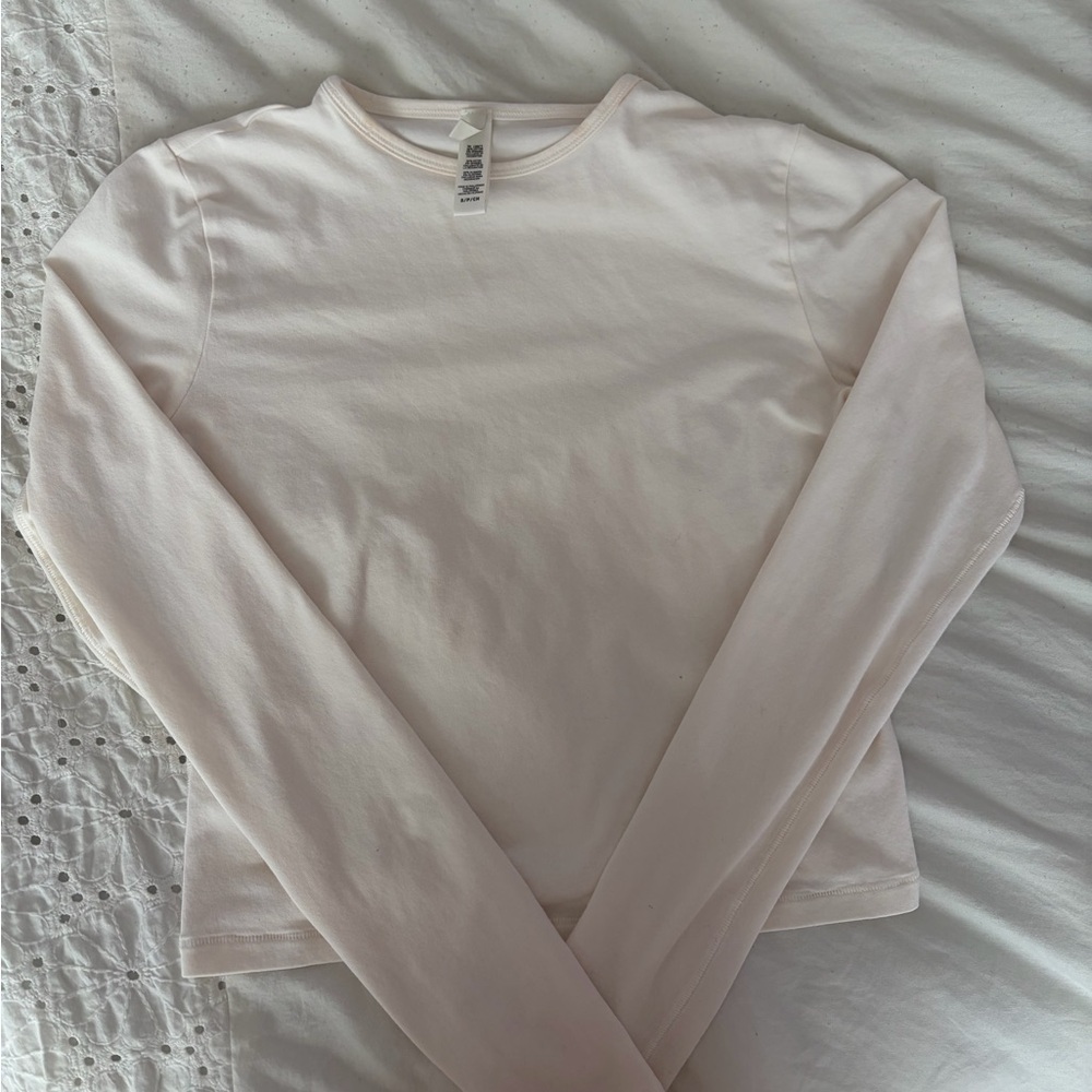 SKIMS Cream Long Sleeve Top